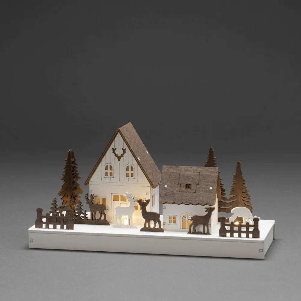 New Konstsmide Silhouet Huis En Reedieren (Op Batterij Met Timer) (14X28 Cm) (6 Led)