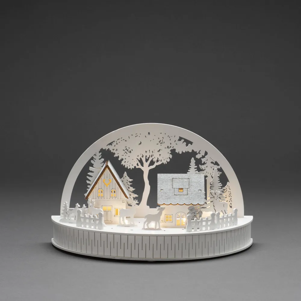 Discount Konstsmide Silhouet Huisjes En Rendieren (Op Batterij Met Timer) (18X30X150 Cm) (5 Led)