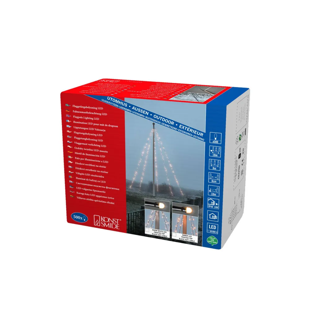New Konstsmide Vlaggenmast Lichtmantel (Tot 800 Cm) (5X 100 Led)