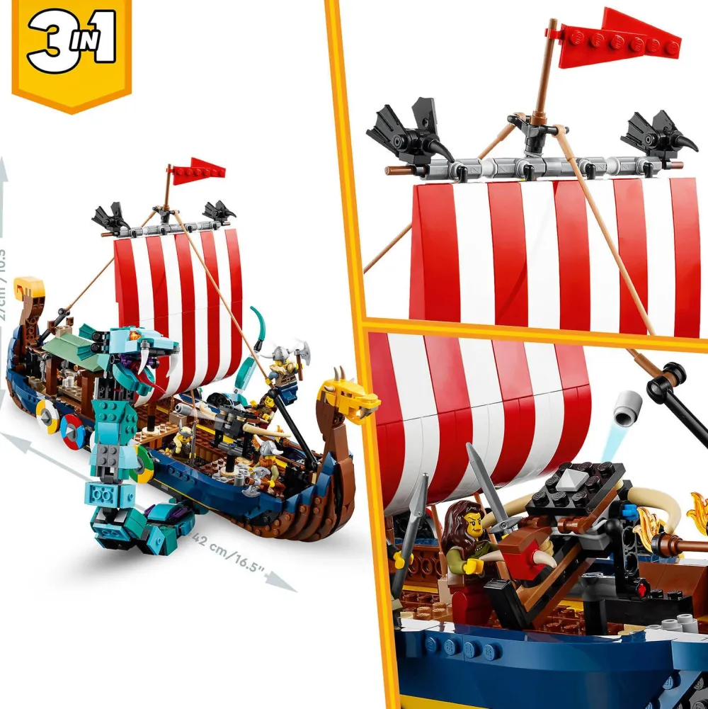 LEGO Creator Vikingschip En De Midgaardslang 31132