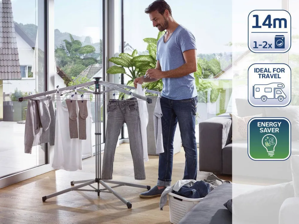 Hot Leifheit Droogmolen Lino Pop-Up Incl. Beschermhoes - 14 M