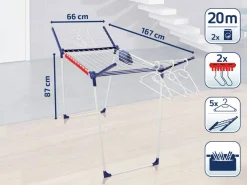 Online Leifheit Droogrek Pegasus 200 Solid Comfort - 20 M Drooglengte