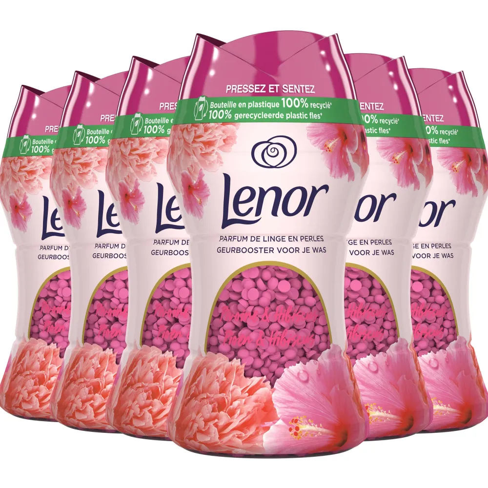 Hot Lenor In-Wash Pioenroos En Hibiscus Geurparels - 6 X 140 Gram