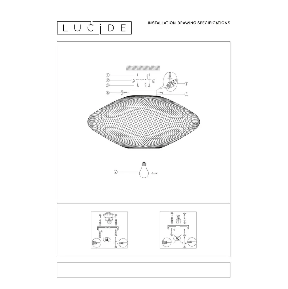 Discount Lucide Plafondlamp Mesh