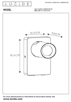 Discount Lucide Wandlamp Nigel