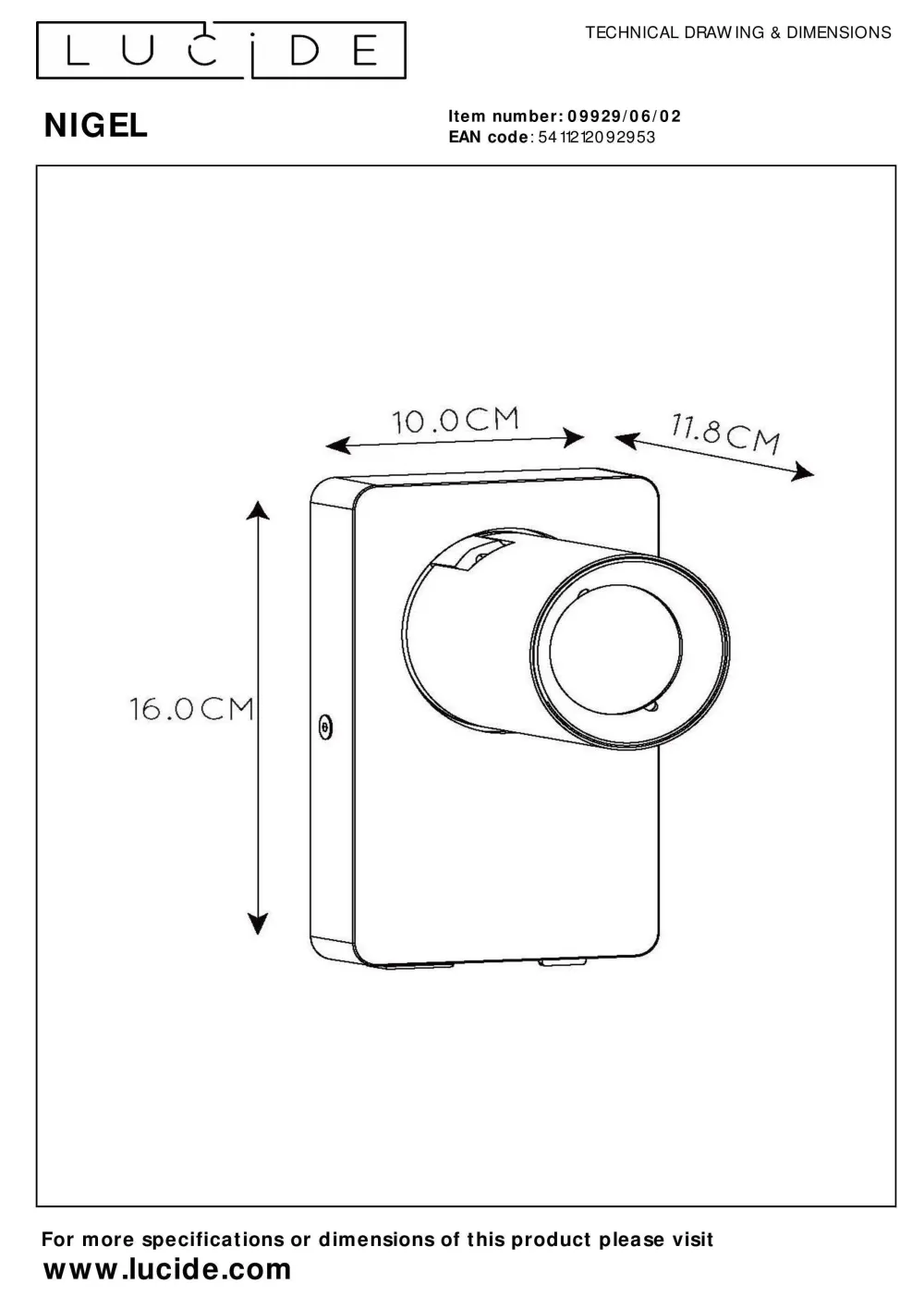 Discount Lucide Wandlamp Nigel