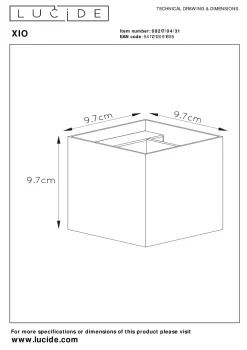 Online Lucide Wandlamp Xio