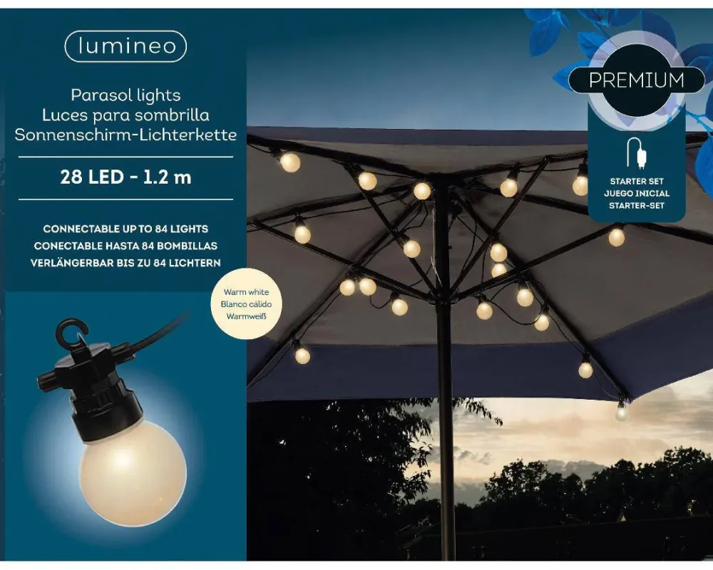 Lumineo Led Parasol Partylight Buiten Met Stekker