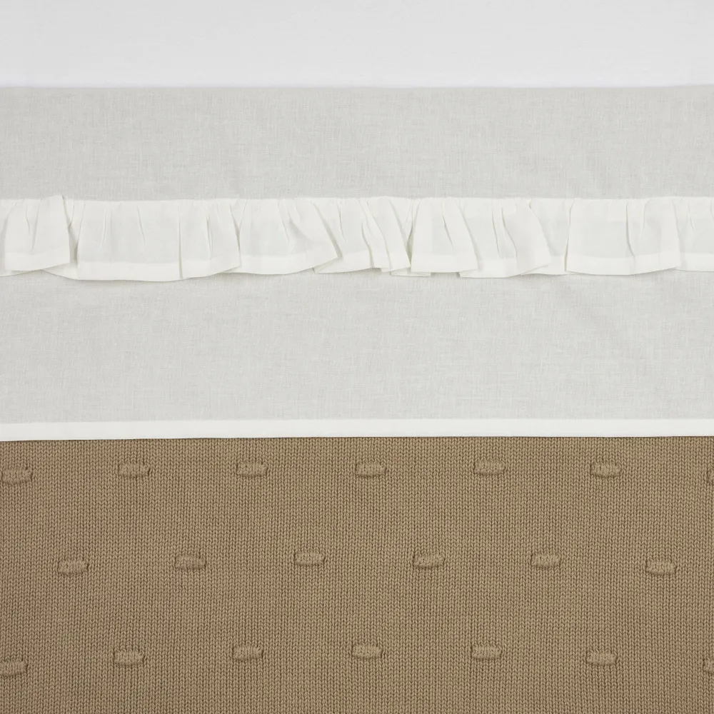 New Meyco Baby Ledikantlaken Ruffle 100X150 Offwhite