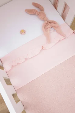Clearance Meyco Baby Ledikantlaken Ruffle 100X150 Soft Pink
