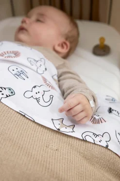 Meyco Baby Ledikantlaken Animal/Uni - Set Van 2 100X150 Cm Wit/Multi