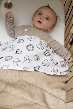 Meyco Baby Ledikantlaken Animal/Uni - Set Van 2 100X150 Cm Wit/Multi