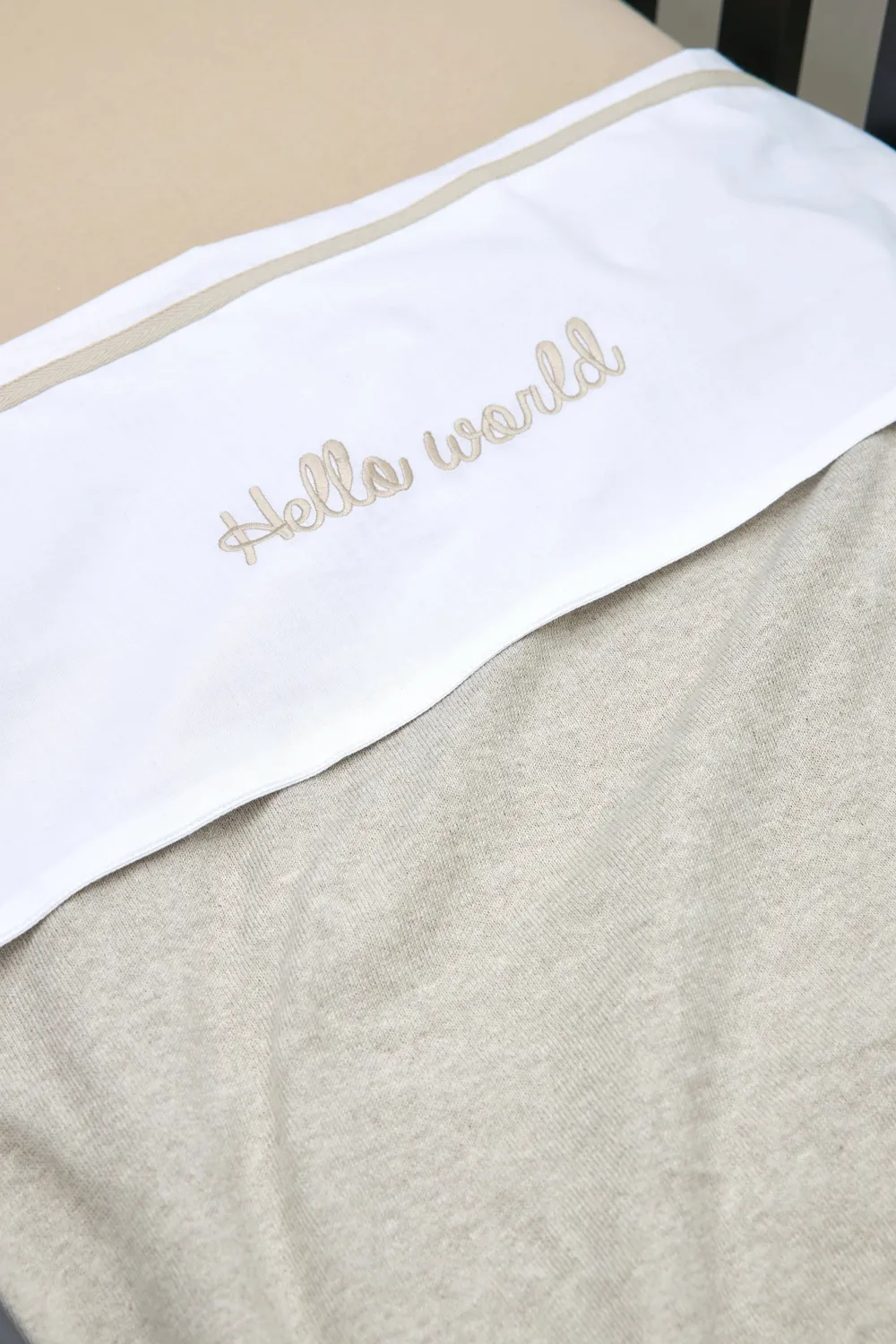 Outlet Meyco Baby Wieglaken Hello World 75X100 Cm Sand