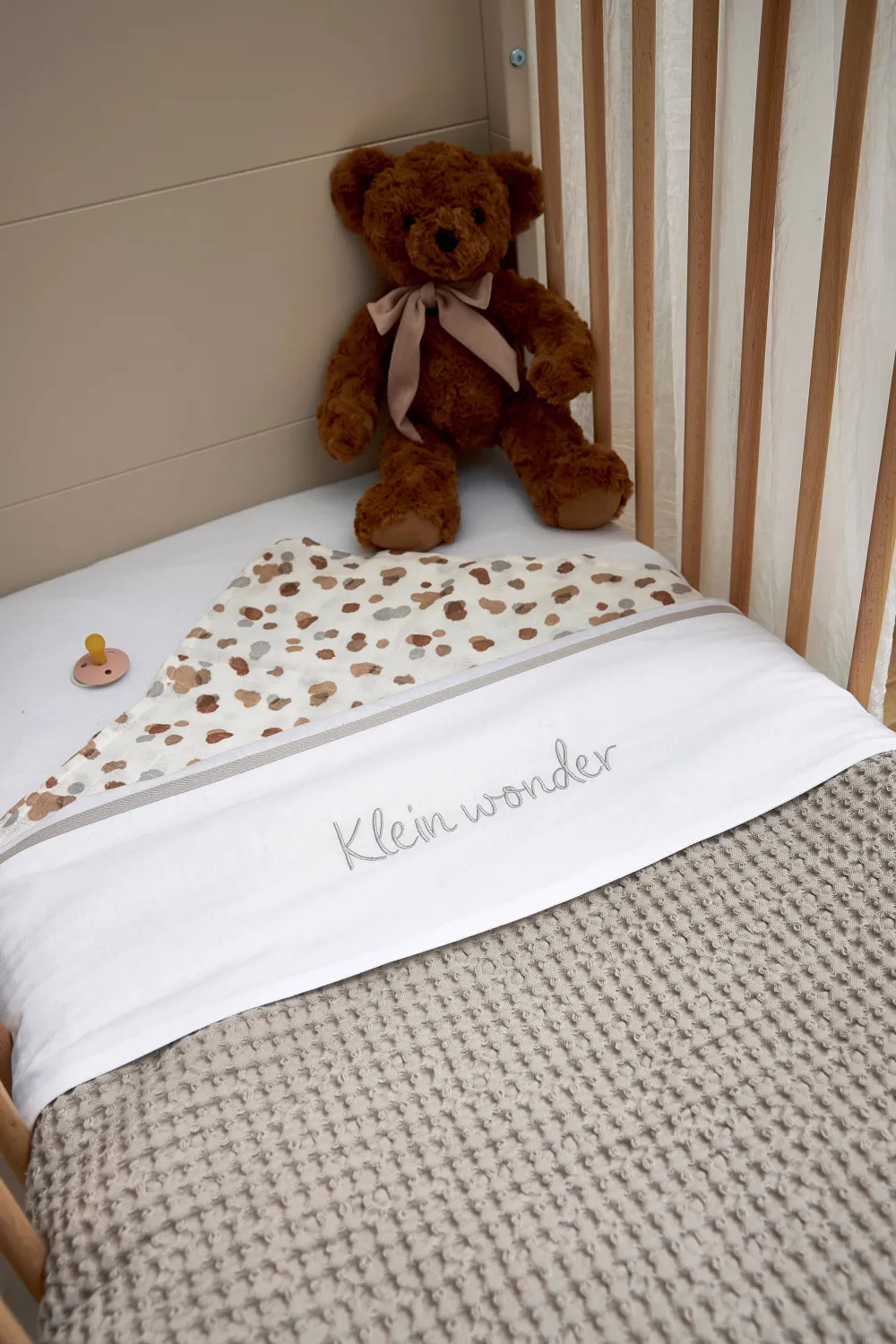 Hot Meyco Baby Wieglaken 'Klein Wonder' Greige