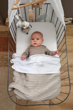 Hot Meyco Baby Wieglaken 'Klein Wonder' Greige