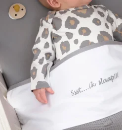 Meyco Baby Wieglaken Ssst...Ik Slaap!! 75X100 Grey
