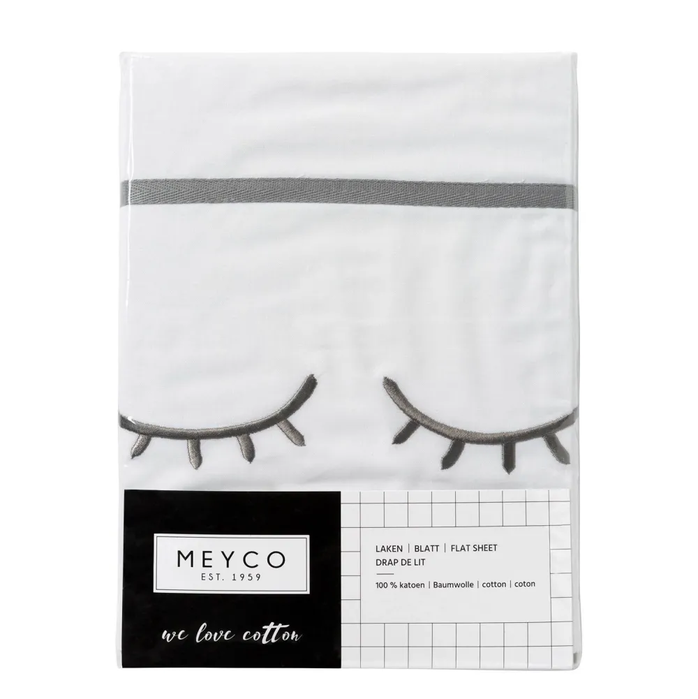 Discount Meyco Sleepy Eyes Wieglaken 75X100 Cm Grijs