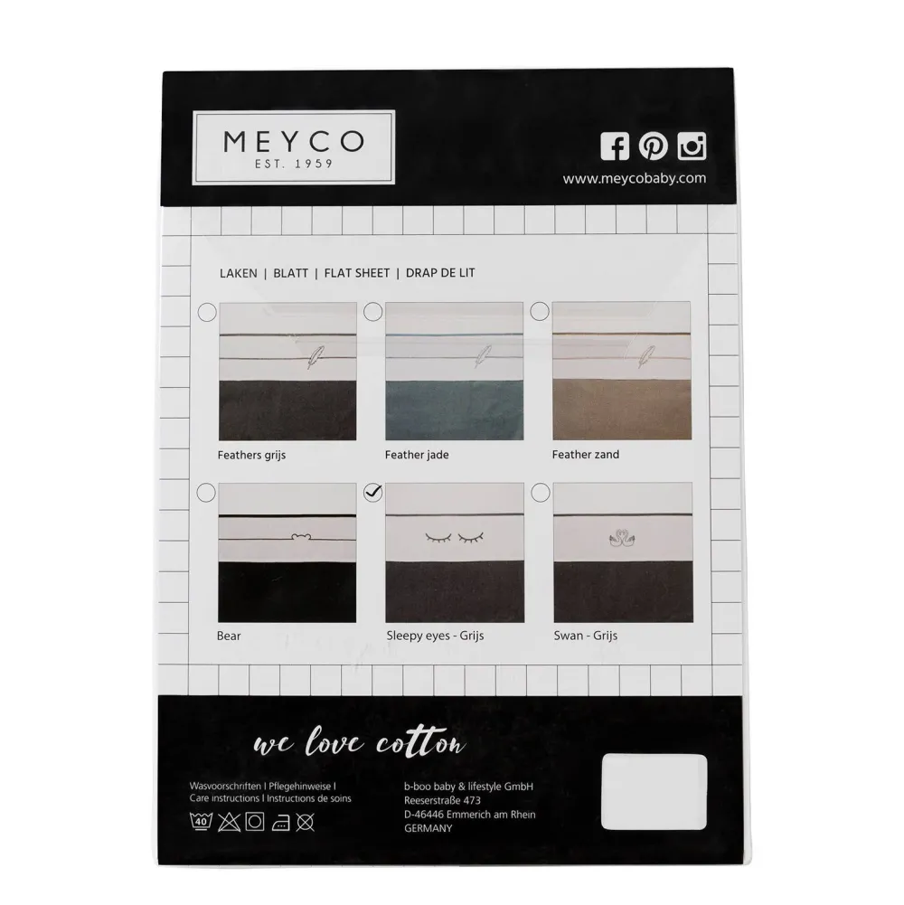 Discount Meyco Sleepy Eyes Wieglaken 75X100 Cm Grijs