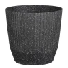 Mica Decorations Rio Bloempot Rond Zwart Terrazzo - (H28Xo31 Cm)