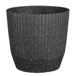 Mica Decorations Rio Bloempot Rond Zwart Terrazzo - (H28Xo31 Cm)