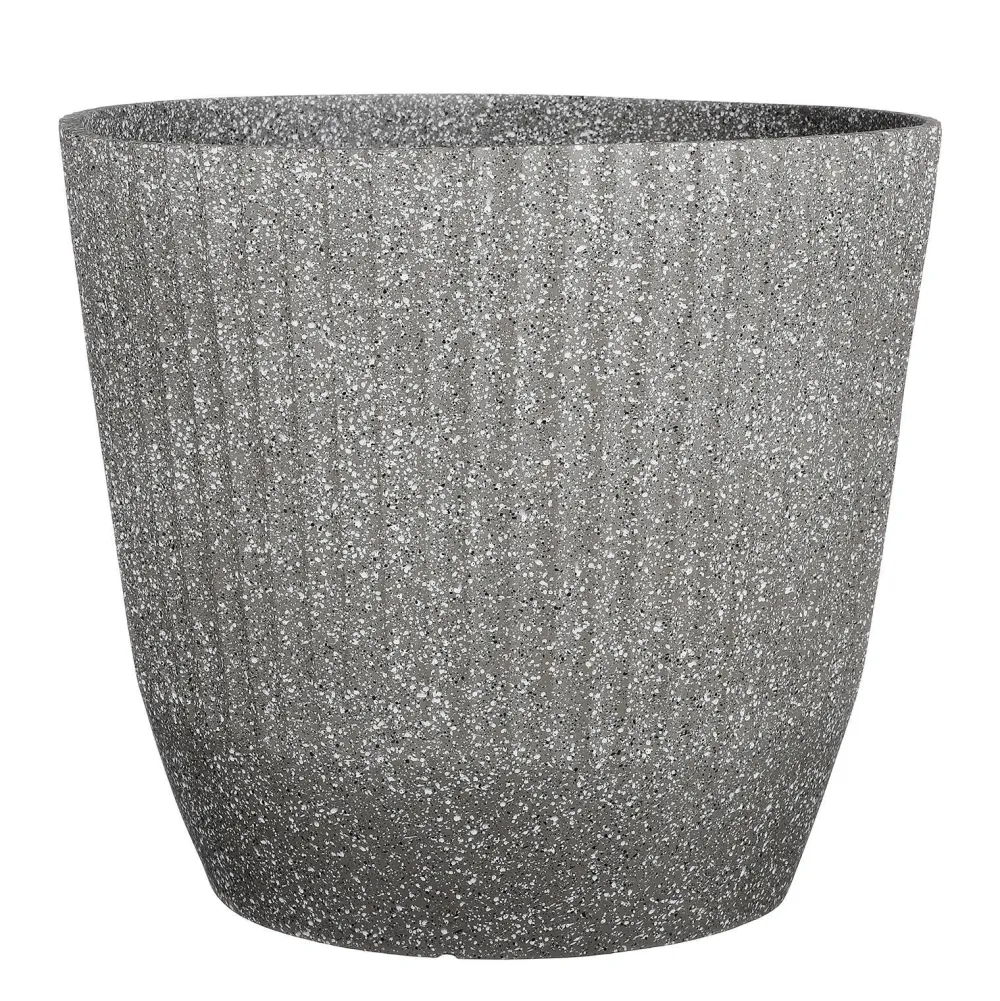 Mica Decorations Rio Bloempot Rond Grijs Terrazzo - (H40,5Xo45 Cm)