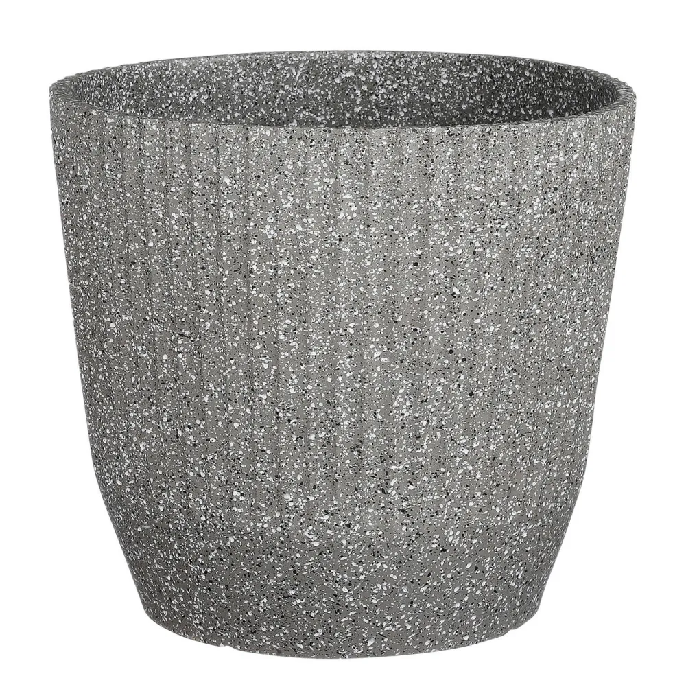 Mica Decorations Rio Bloempot Rond Grijs Terrazzo - (H28Xo31 Cm)