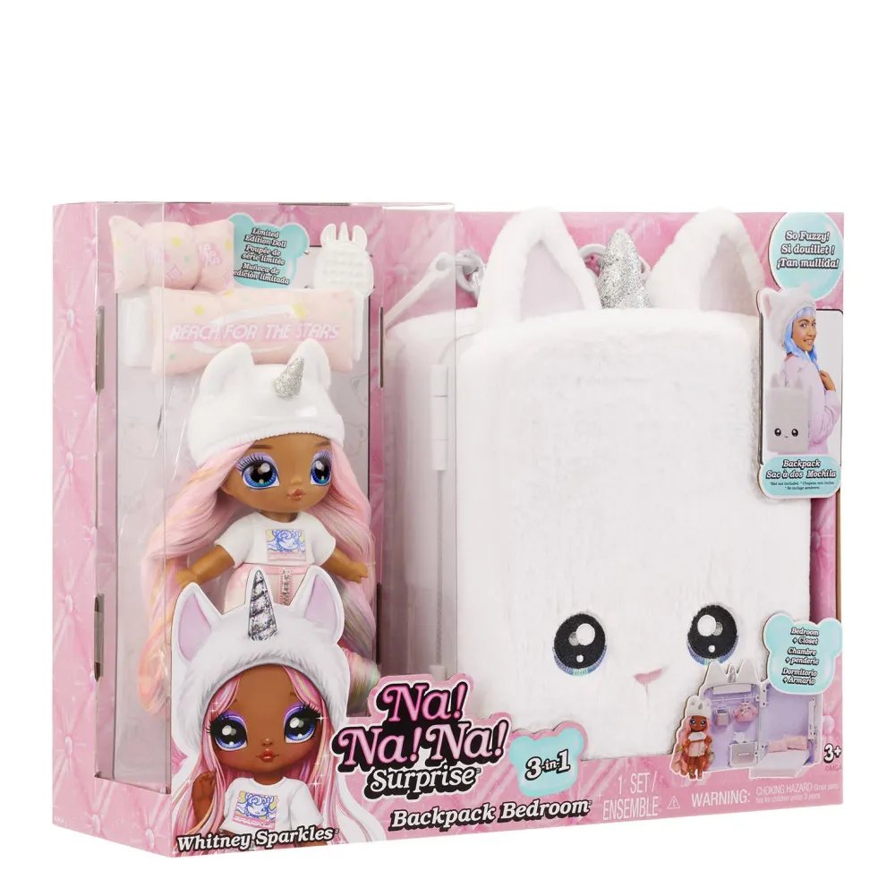 Na! Na! Na! Surprise 3-In-1 Speelset Met Rugzak, Slaapkamer En Whitney Sparkles Met Eenhoornthema