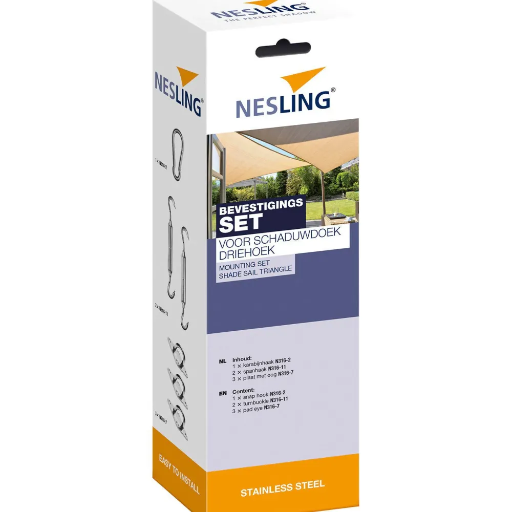 Nesling Complete Montage Set Voor Schaduwdoek Driehoek