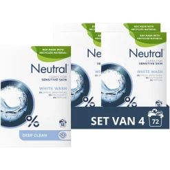 Best Neutral Parfumvrij Wit Waspoeder - 4 X 18 Wasbeurten - Voordeelverpakking - 72 Wasbeurten