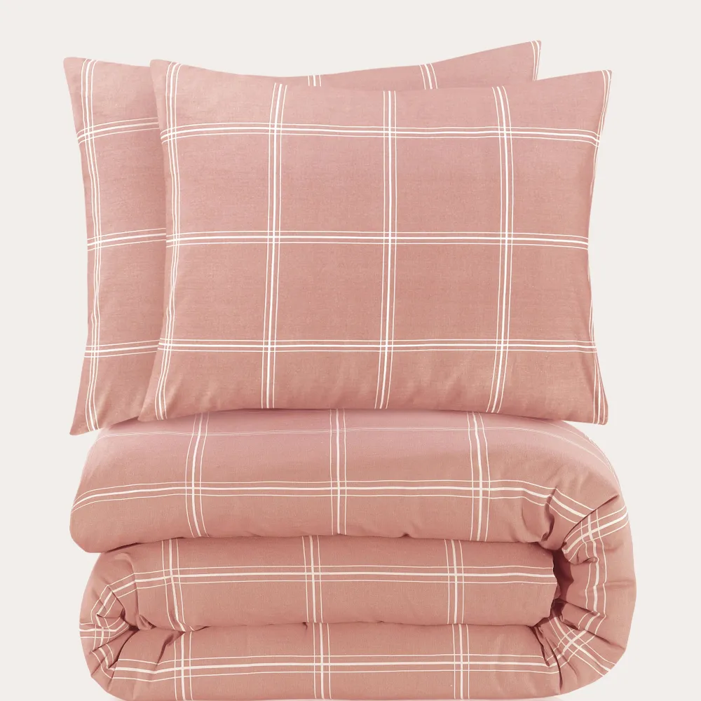 Sale NOUS Living Katoenen Dekbedovertrek 2 Persoons Line Check (200X220 Cm)