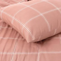 Sale NOUS Living Katoenen Dekbedovertrek 2 Persoons Line Check (200X220 Cm)