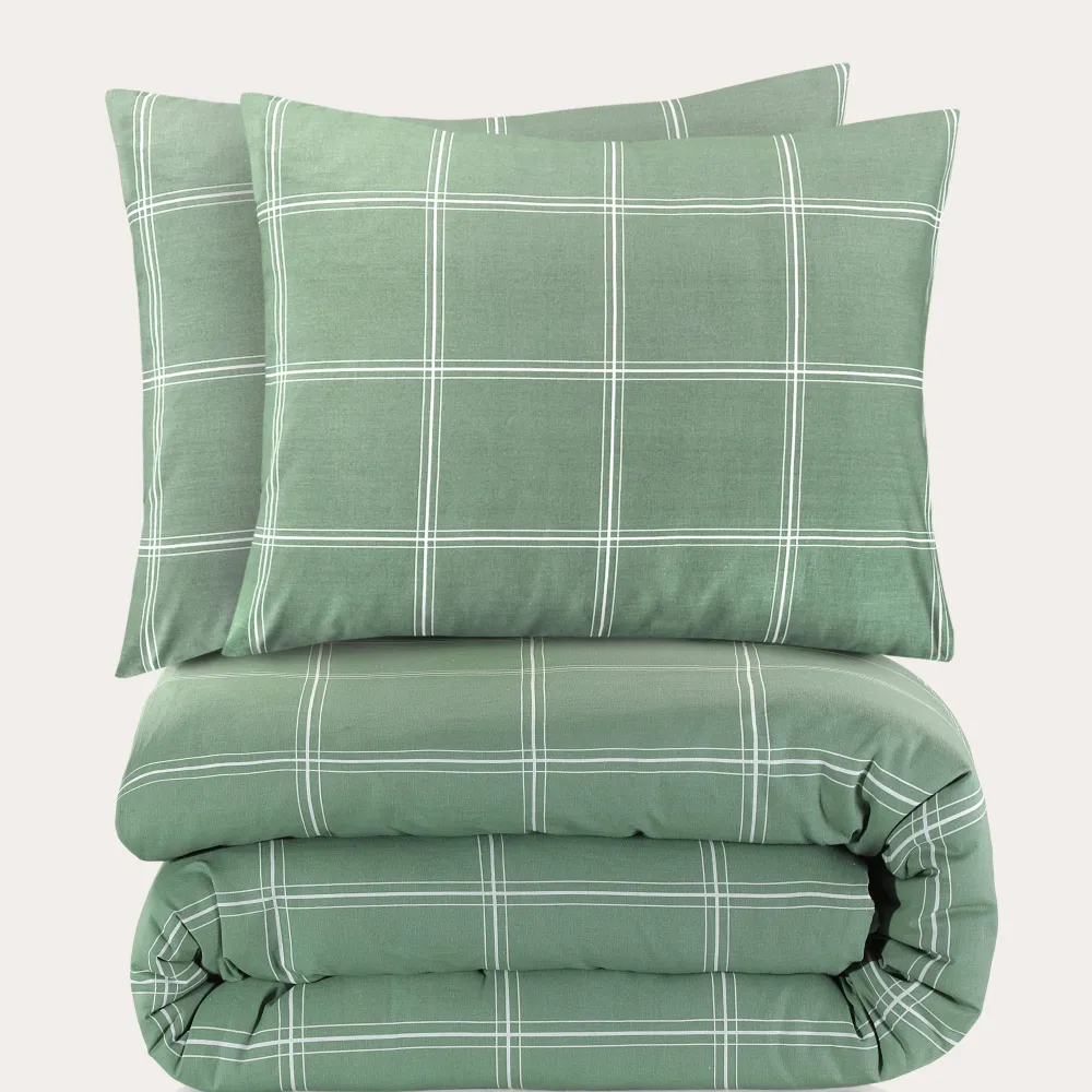 Discount NOUS Living Katoenen Dekbedovertrek 2 Persoons Line Check (200X220 Cm)