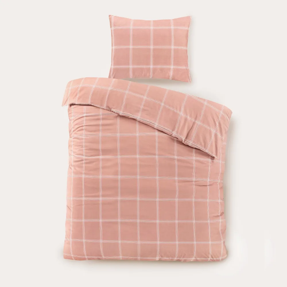 Best NOUS Living Katoenen Dekbedovertrek 1 Persoons Line Check (140X220 Cm)