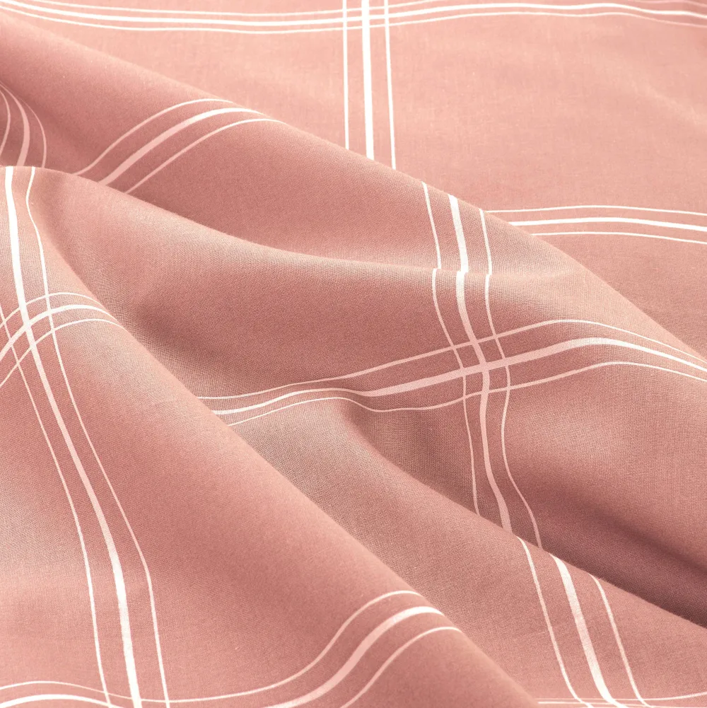 Best NOUS Living Katoenen Dekbedovertrek 1 Persoons Line Check (140X220 Cm)