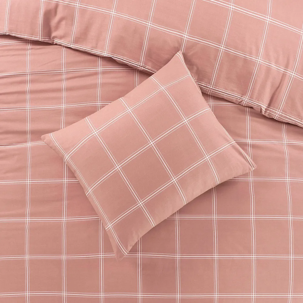 Best NOUS Living Katoenen Dekbedovertrek 1 Persoons Line Check (140X220 Cm)