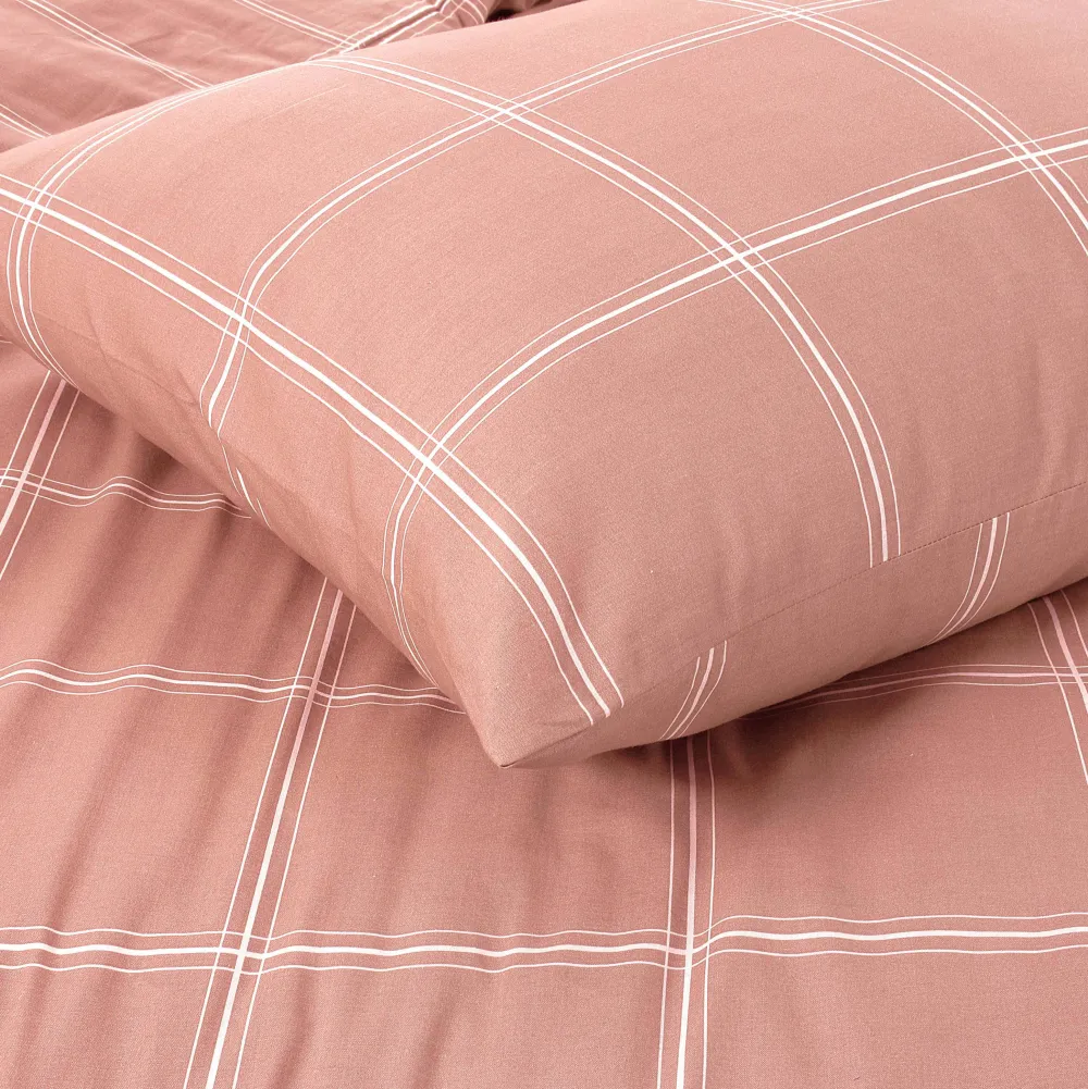 Best NOUS Living Katoenen Dekbedovertrek 1 Persoons Line Check (140X220 Cm)