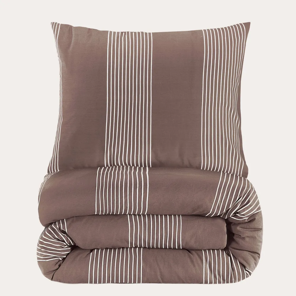 Discount NOUS Living Katoenen Dekbedovertrek 1 Persoons Wide Stripe (140X220 Cm)