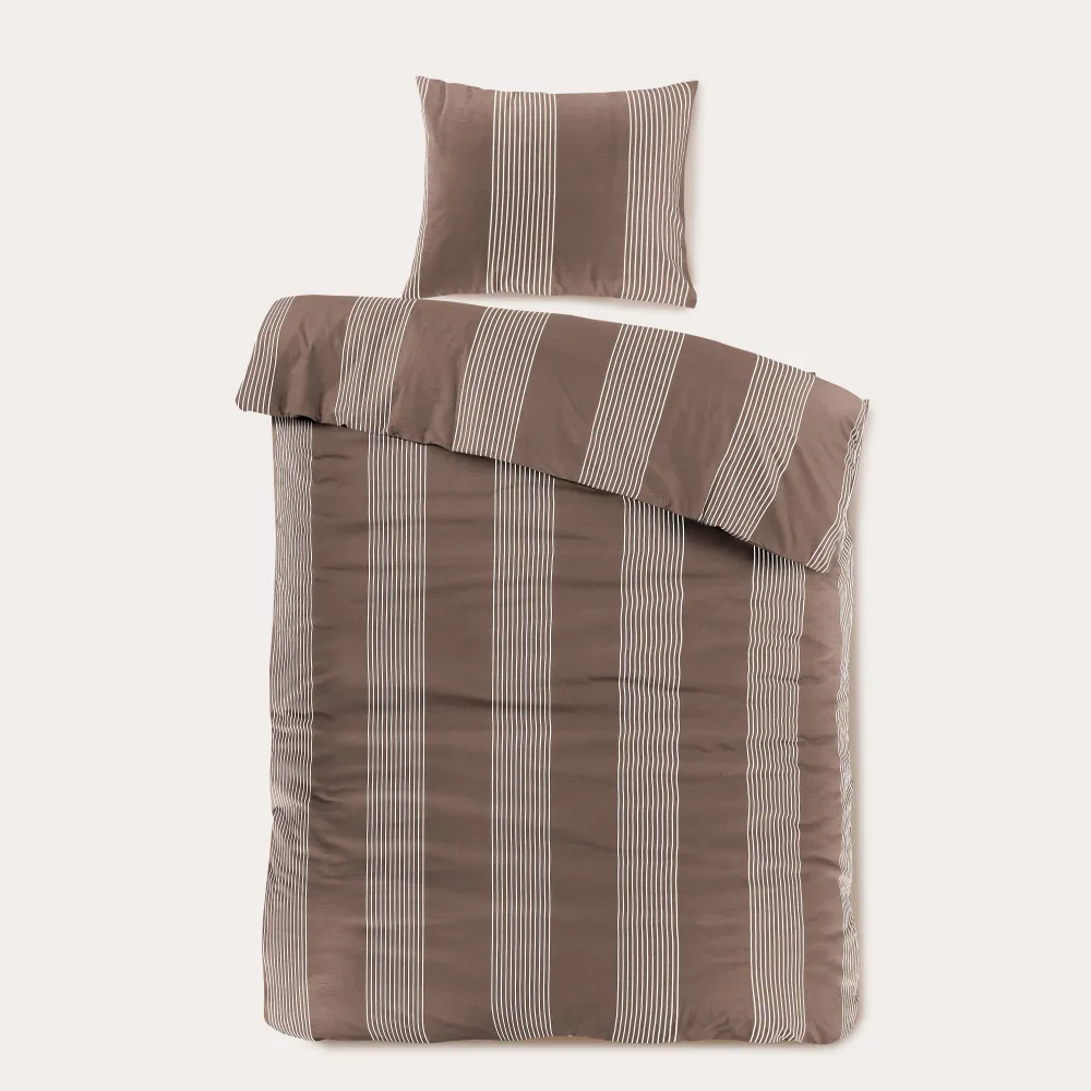 Discount NOUS Living Katoenen Dekbedovertrek 1 Persoons Wide Stripe (140X220 Cm)