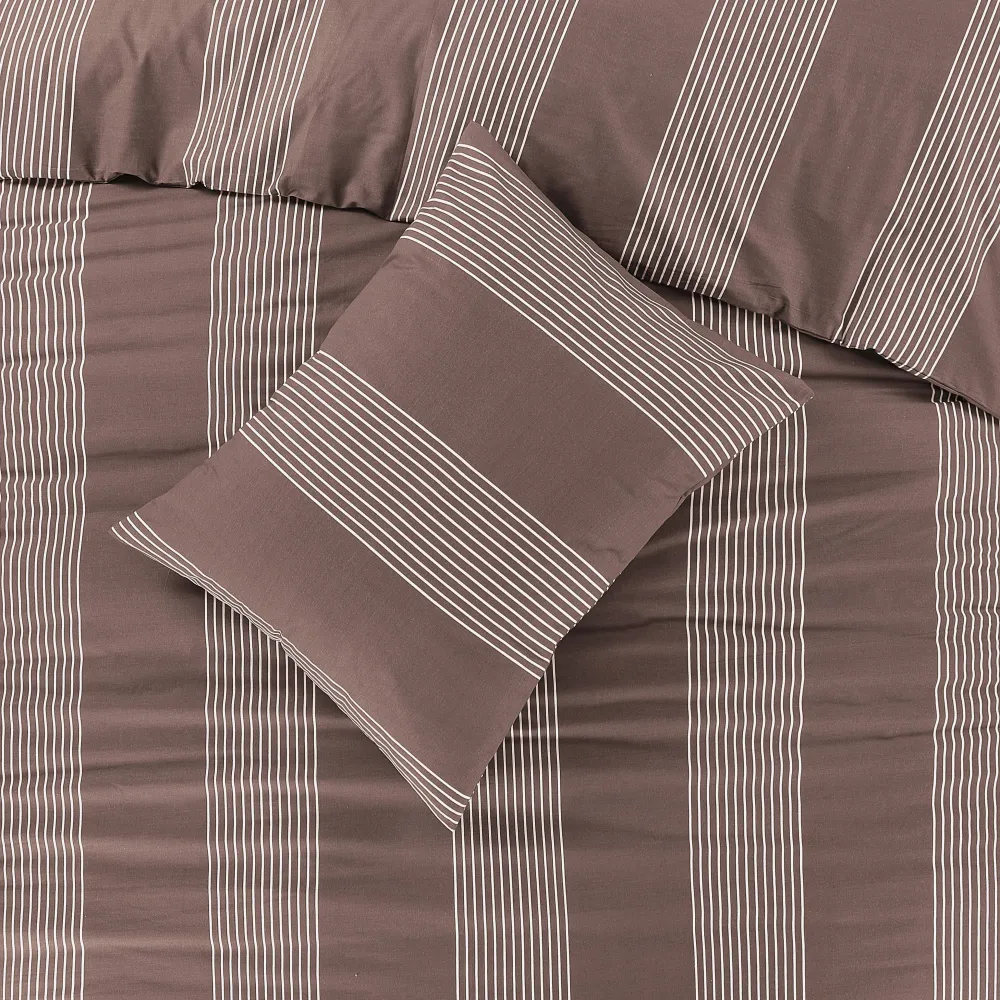 Discount NOUS Living Katoenen Dekbedovertrek 1 Persoons Wide Stripe (140X220 Cm)