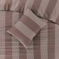 Clearance NOUS Living Katoenen Dekbedovertrek Lits-Jumeaux Wide Stripe (240X220 Cm)