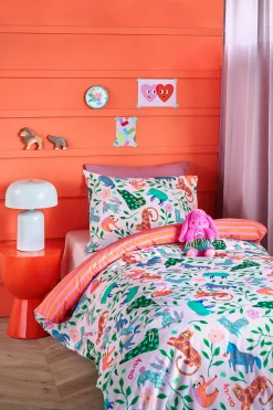 Clearance Oilily Katoenen Dekbedovertrek Peuter Happy Zoo (120X150 Cm)