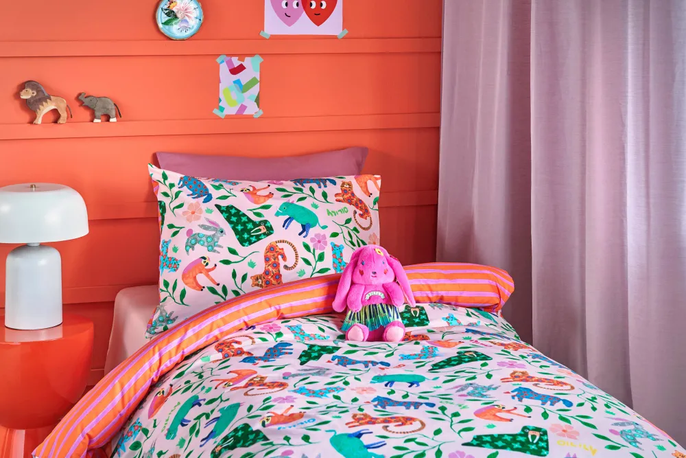 Discount Oilily Katoenen Dekbedovertrek Baby Happy Zoo (100X135 Cm)