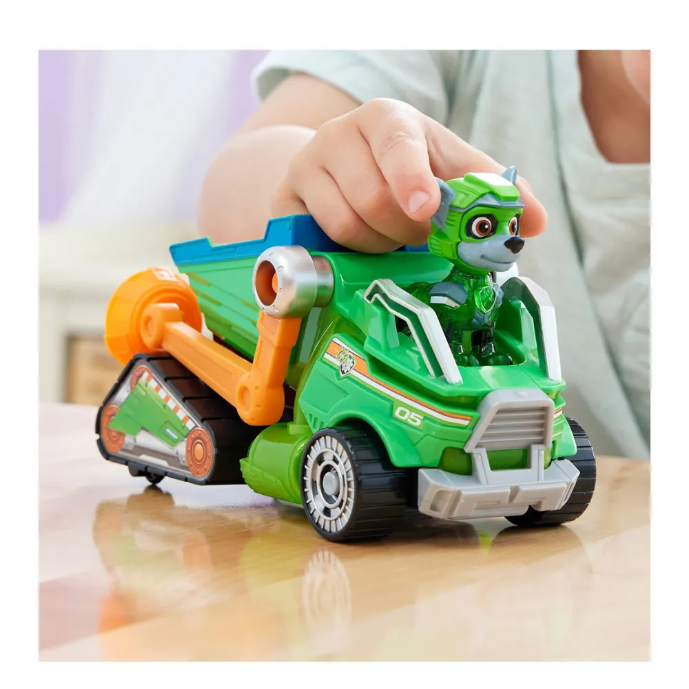 Paw Patrol The Mighty Movie Vuilniswagen Met Rocky Actiefiguur Licht En Geluid