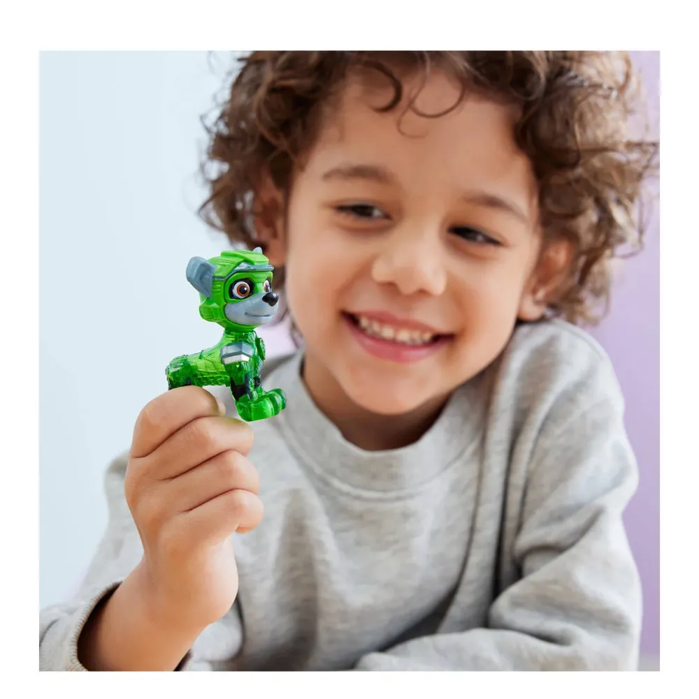 Paw Patrol The Mighty Movie Vuilniswagen Met Rocky Actiefiguur Licht En Geluid