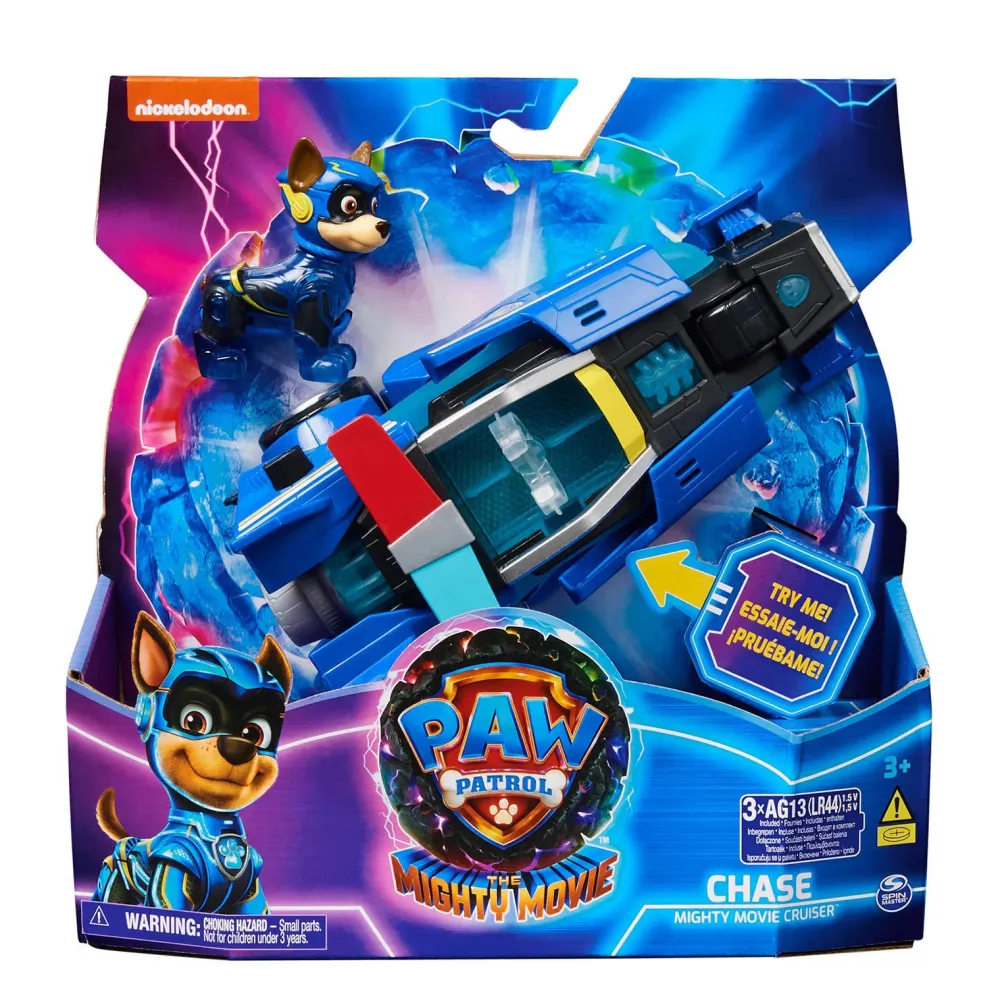 Paw Patrol The Mighty Movie Politiewagen Met Chase-Actiefiguur Licht En Geluid