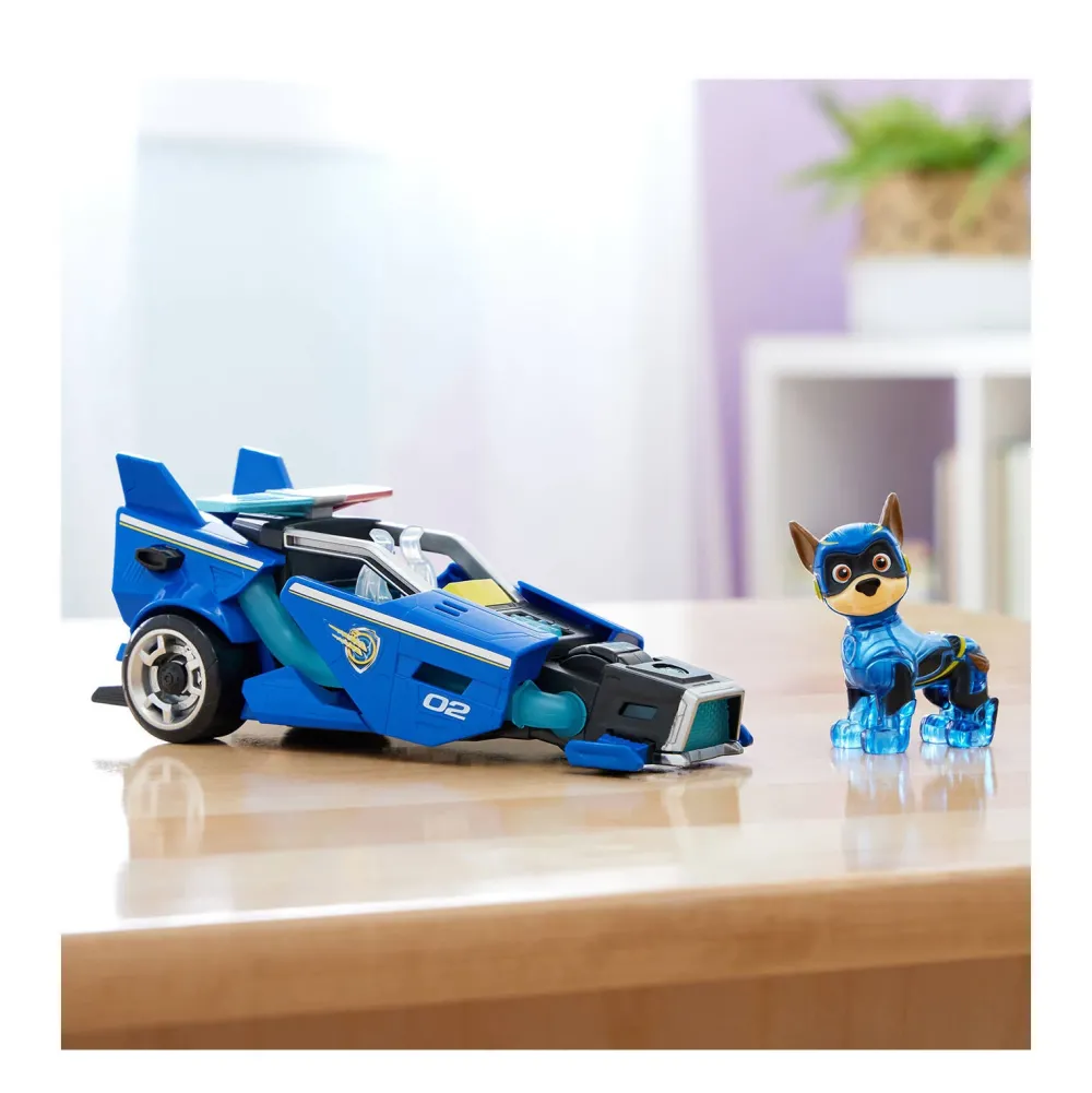 Paw Patrol The Mighty Movie Politiewagen Met Chase-Actiefiguur Licht En Geluid
