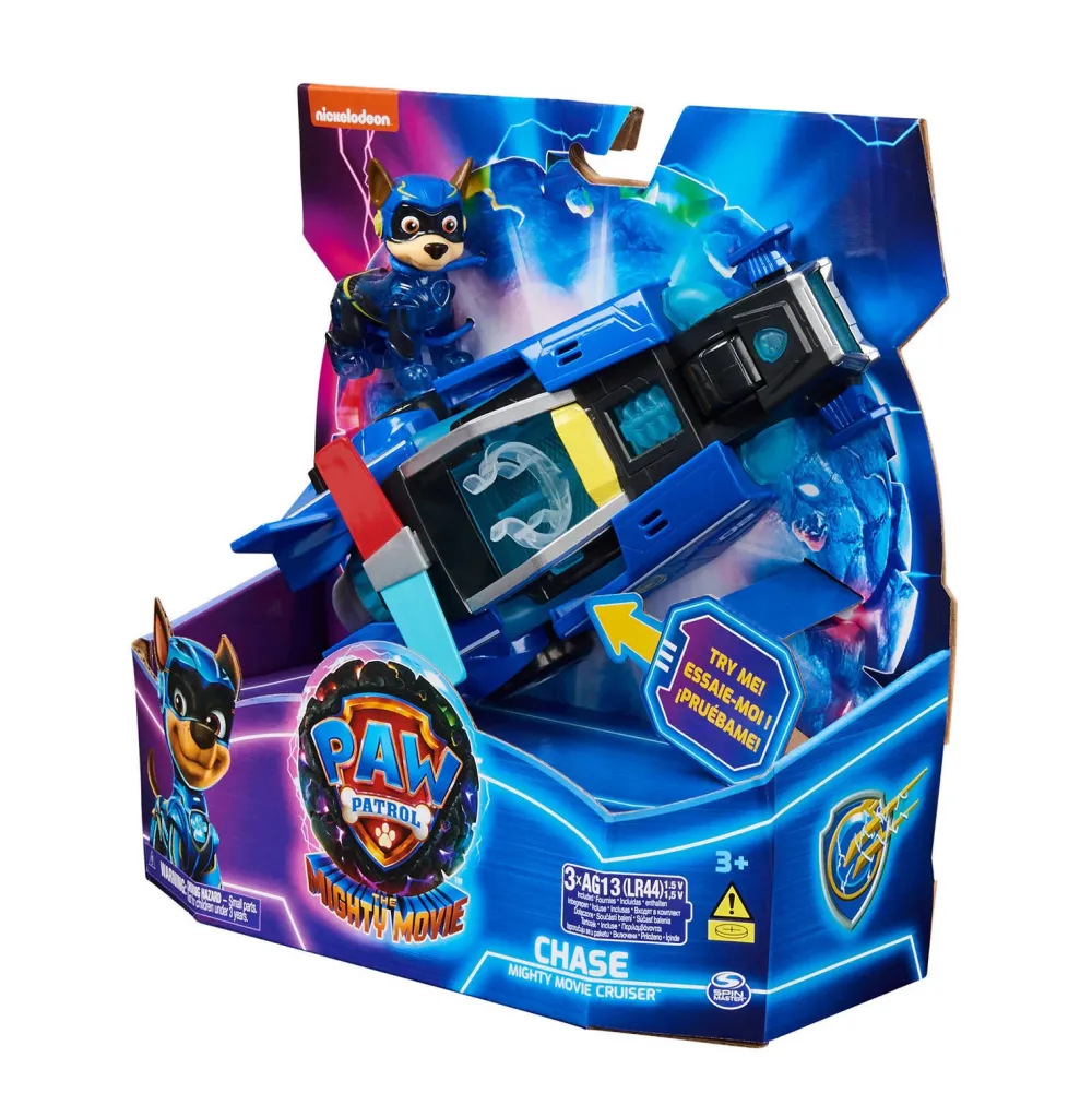 Paw Patrol The Mighty Movie Politiewagen Met Chase-Actiefiguur Licht En Geluid