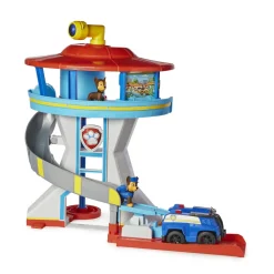 Paw Patrol Uitkijktoren Met Voertuigwerper 2 Chase-Actiefiguren De Politieauto Van Chase En Accessoires