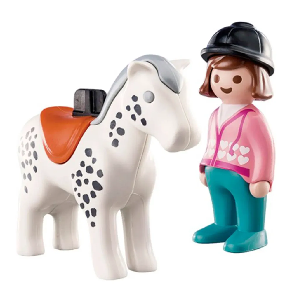 Playmobil 1-2-3 Ruiter Met Paard 70404