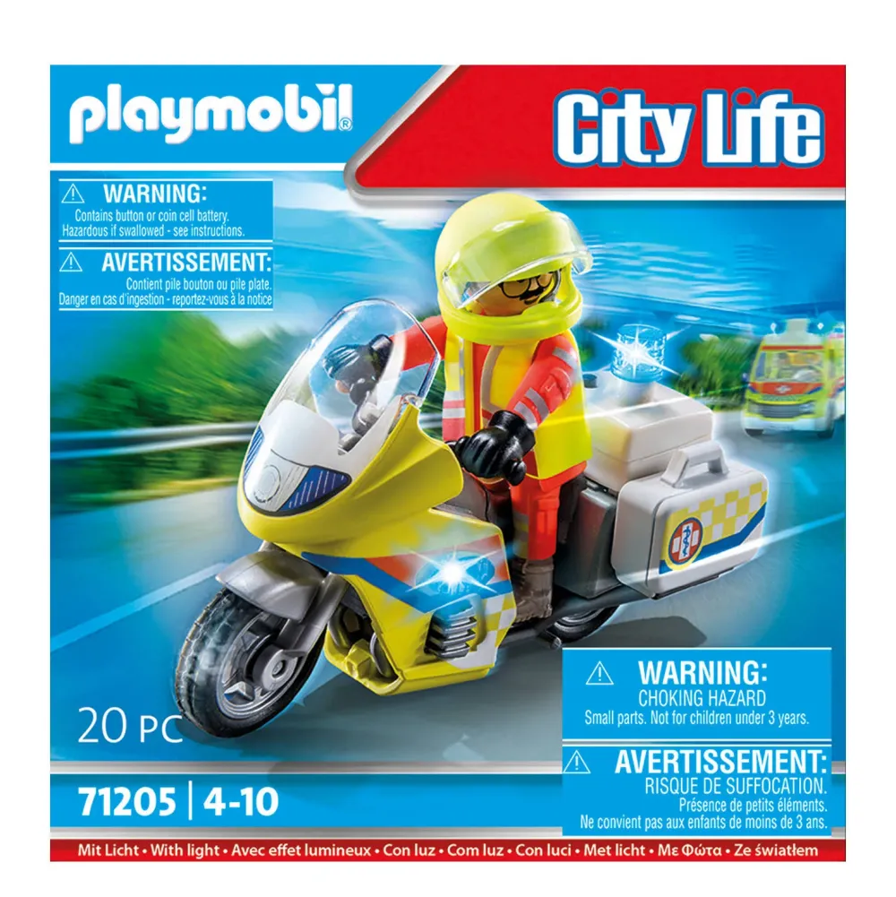 Playmobil City Life Noodmotorfiets Met Zwaailicht - 71205